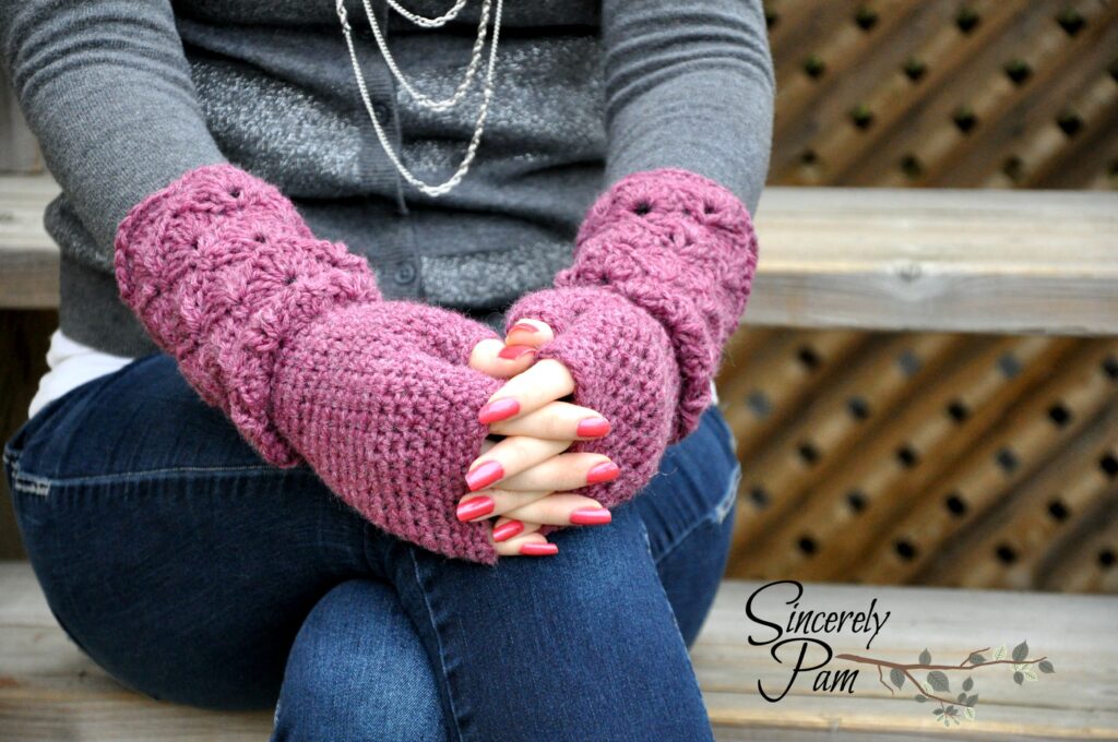 Shelby Gloves free crochet pattern by Sincerely, Pam