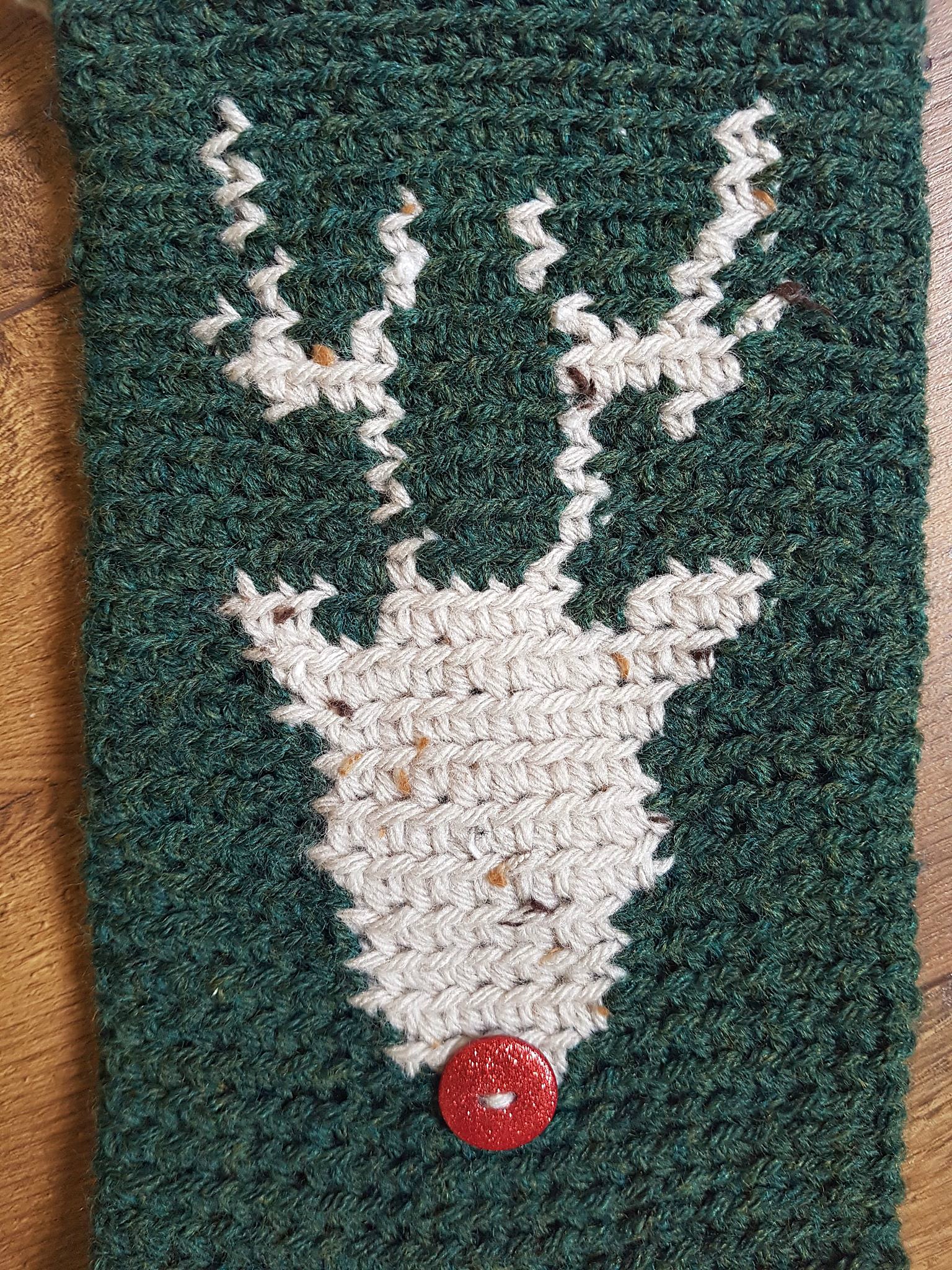 Reindeer Tapestry Stocking crochet pattern by Sincerely, Pam