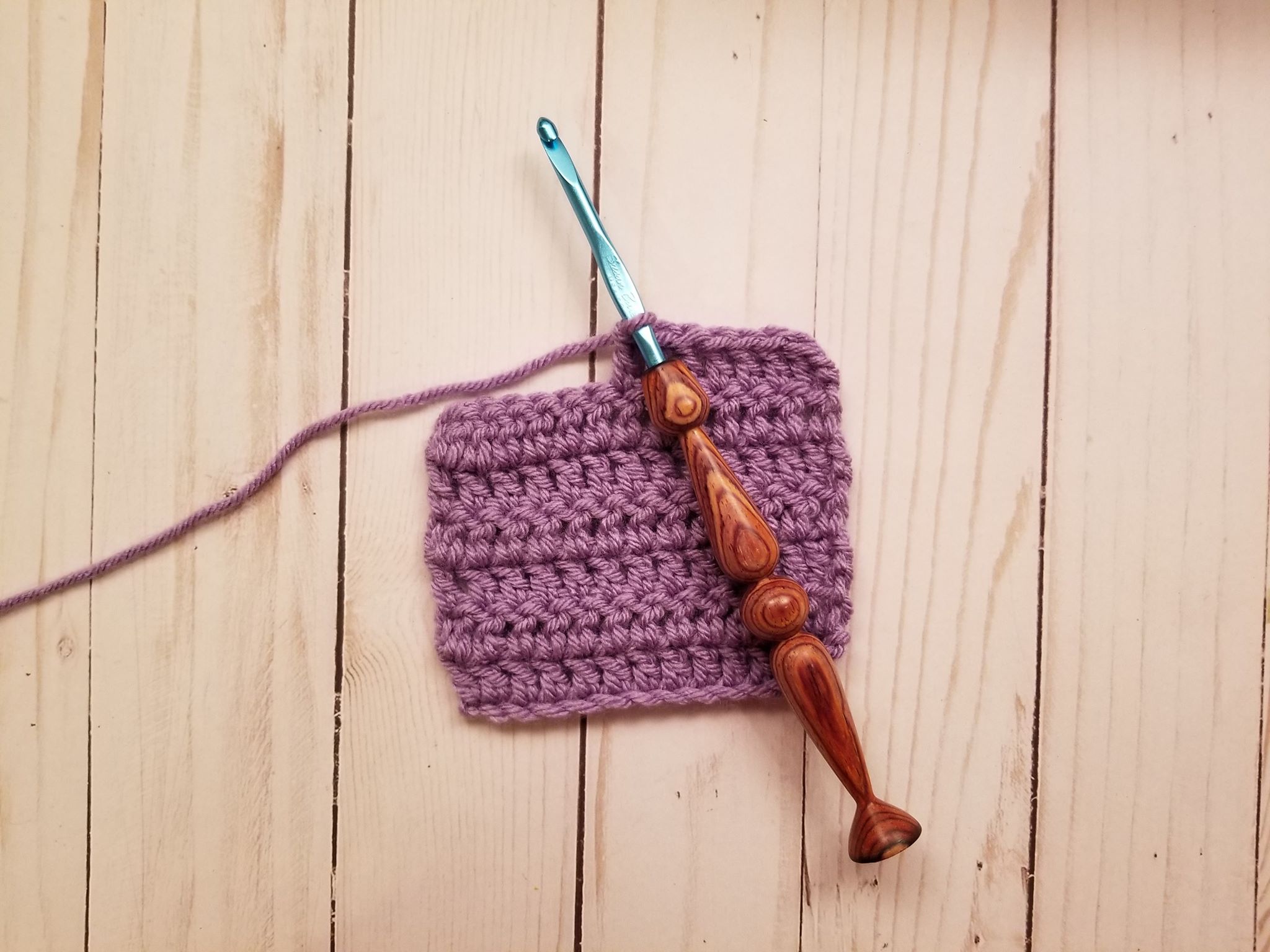 Custom hand turned crochet hook.