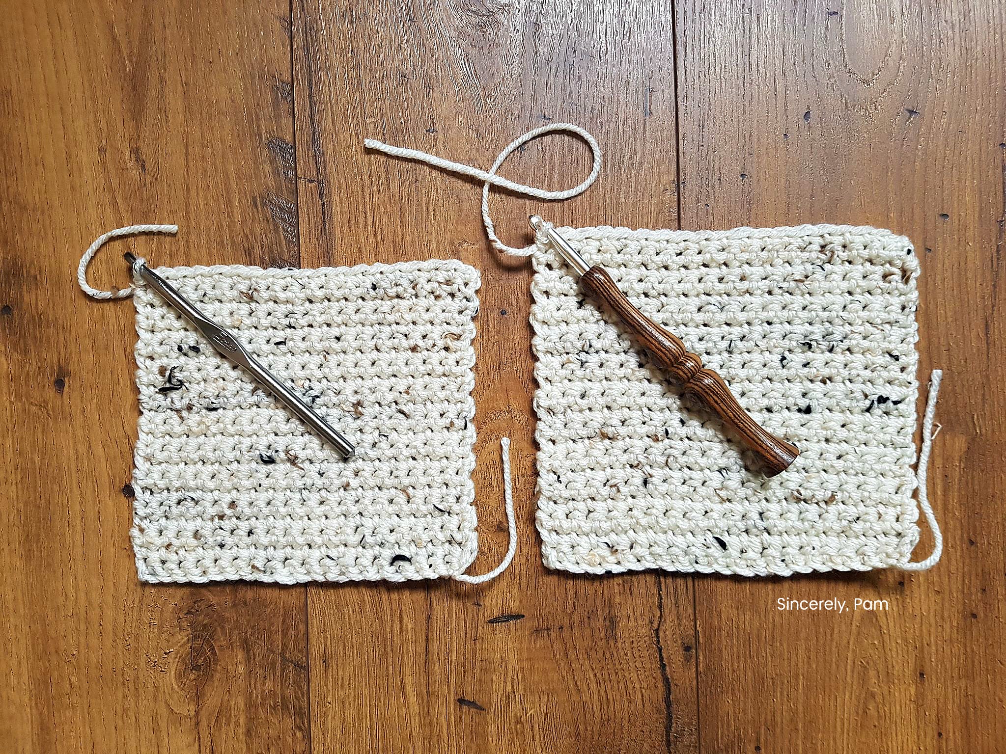 Gauge swatch comparison