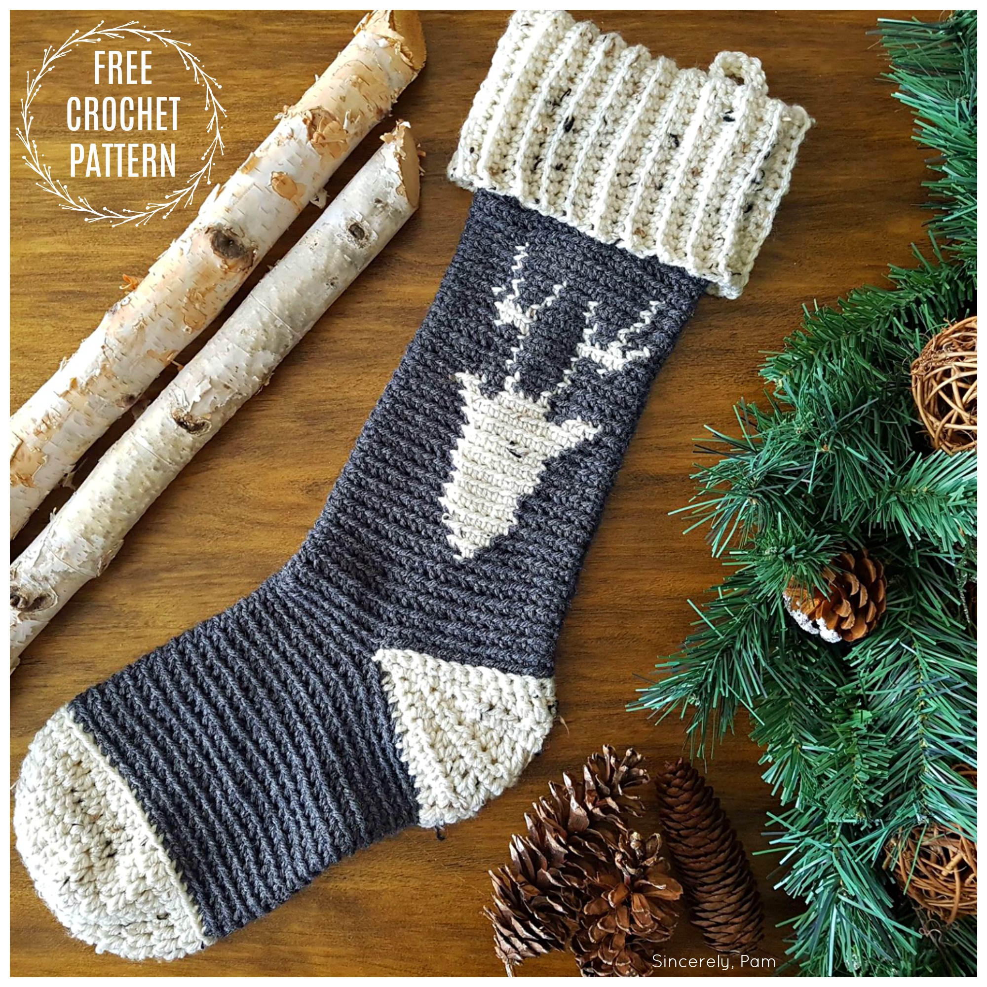 Reindeer Stocking crochet pattern