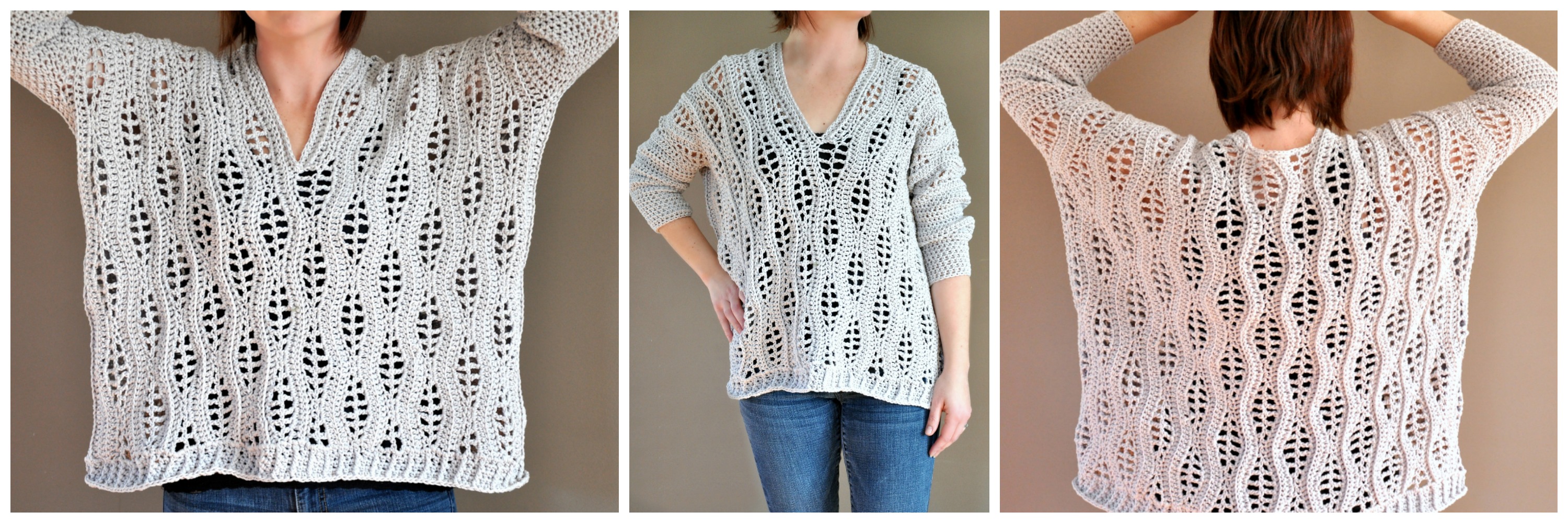 Salena Sweater crochet pattern by Sincerely, Pam