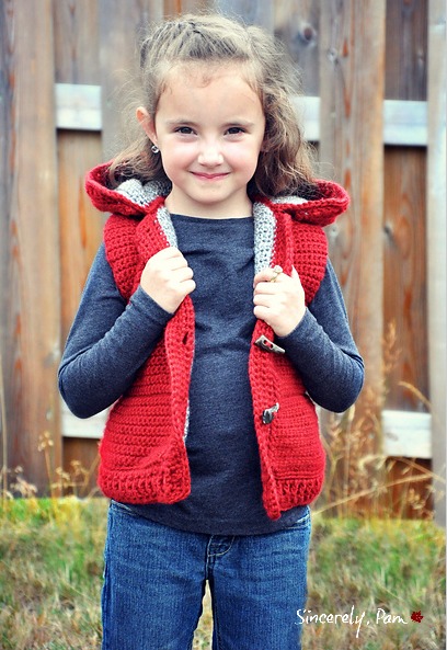 Marek Vest crochet pattern by Sincerely, Pam