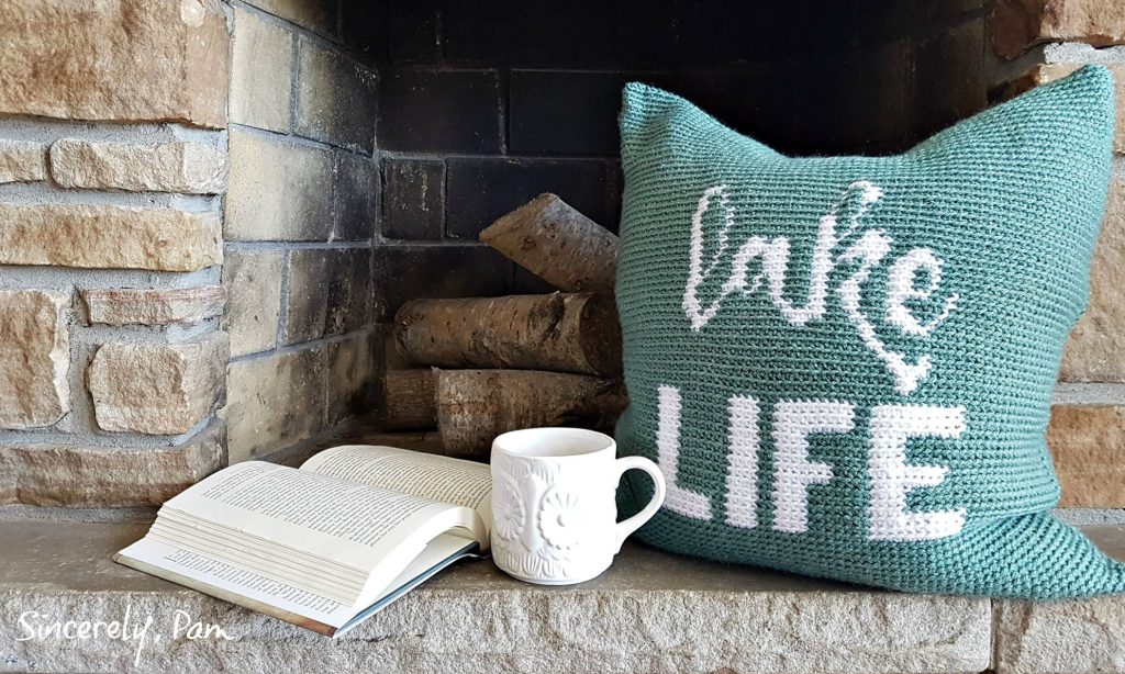 lake life pillow free tapestry crochet pattern by sincerely pam