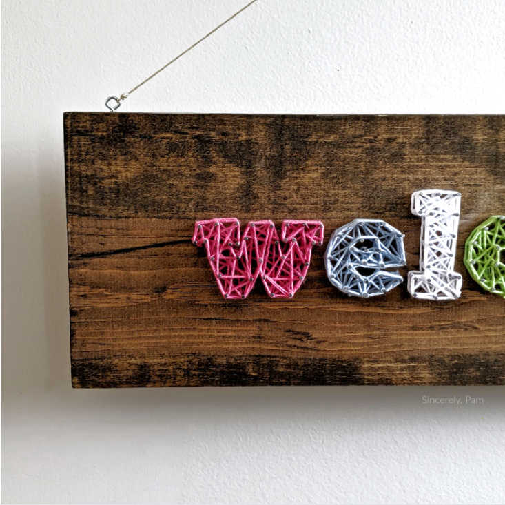 string art yarn art tutorial by sincerely pam