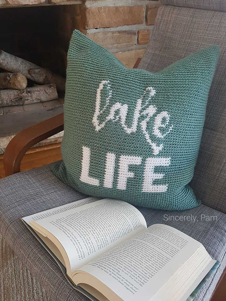 lake life pillow crochet pattern by sincerely pam