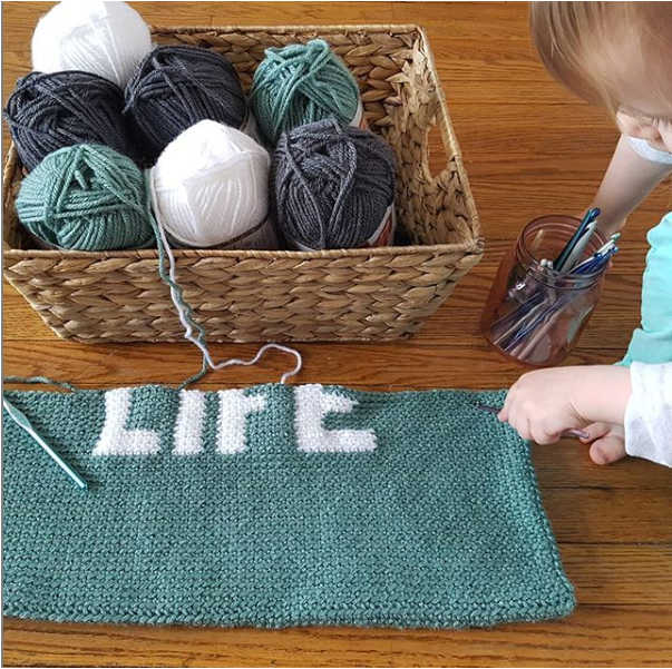 lake life pillow crochet pattern wip by sincerely pam