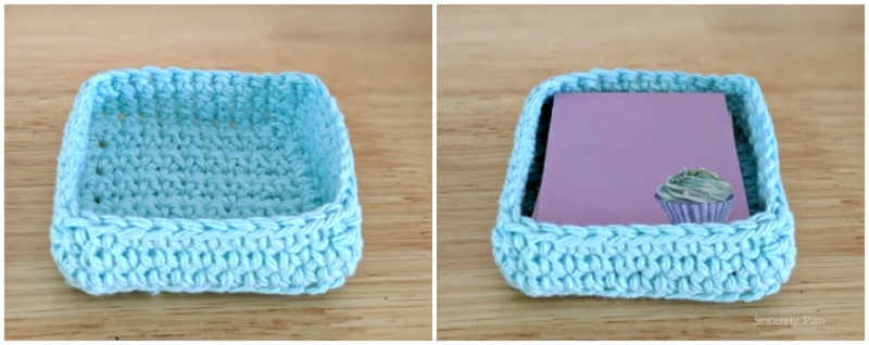 post it note basket easy for beginner crochet