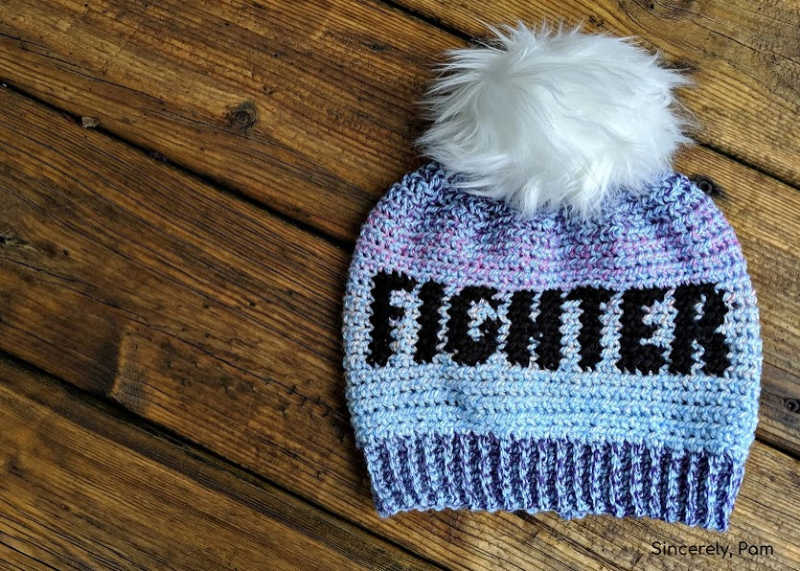 fighter beanie tapestry crochet pattern by sincerely pam cancer challenge 2019