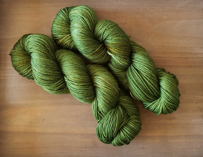 Leither Co hand dyed yarn in Avocado