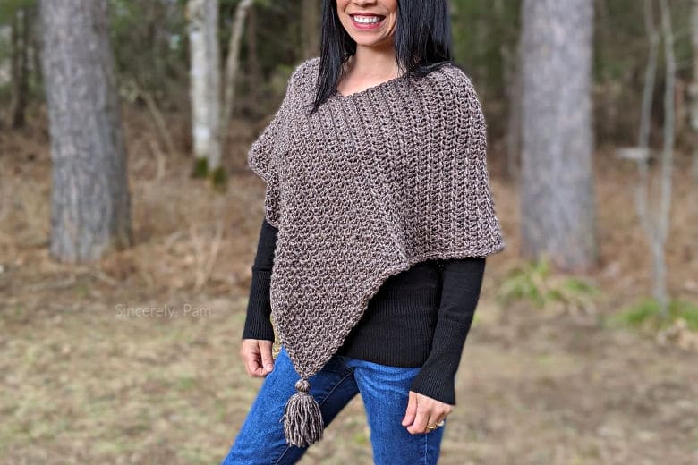 ragged falls poncho crochet pattern by sincerely pam