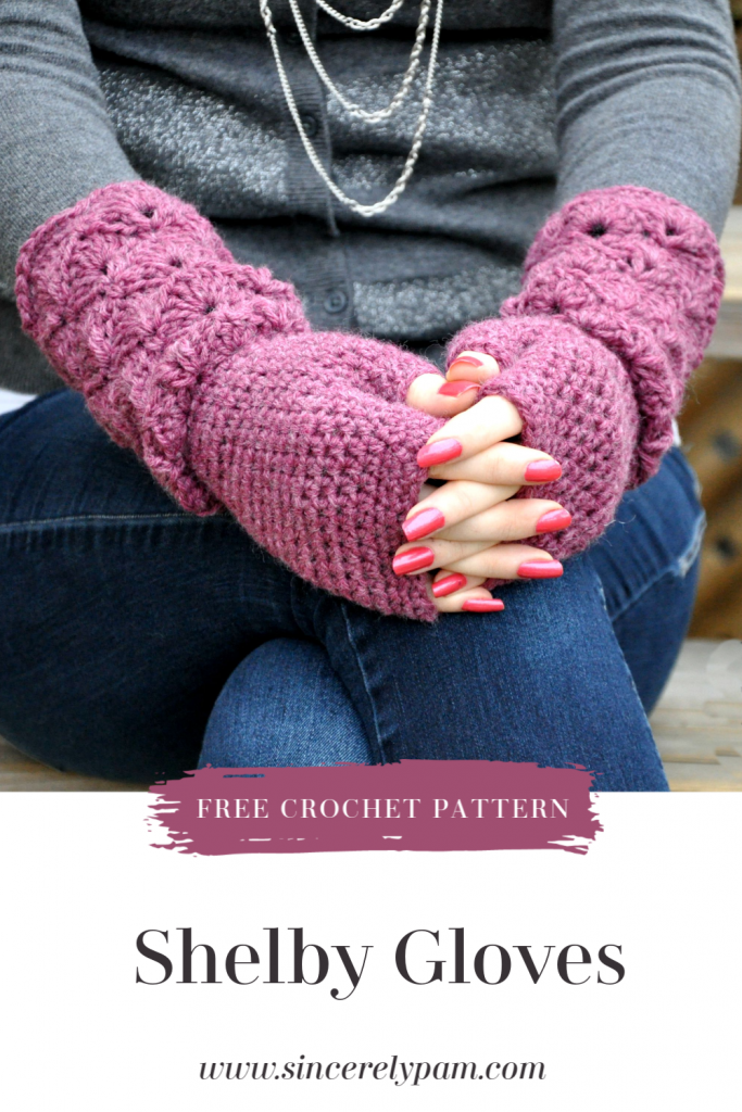 Shelby Gloves free crochet pattern by Sincerely, Pam
