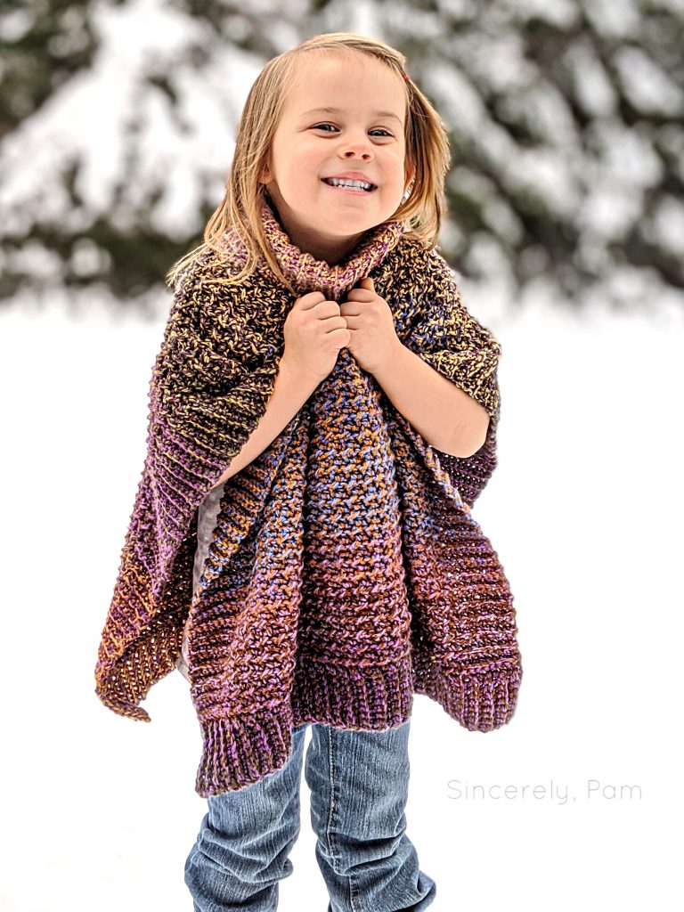 Lucky Penny Poncho Child Free Crochet Pattern pam