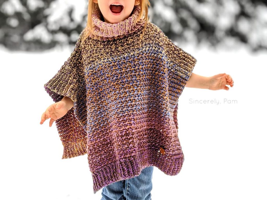 Lucky Penny Poncho Child Free Crochet Pattern pam