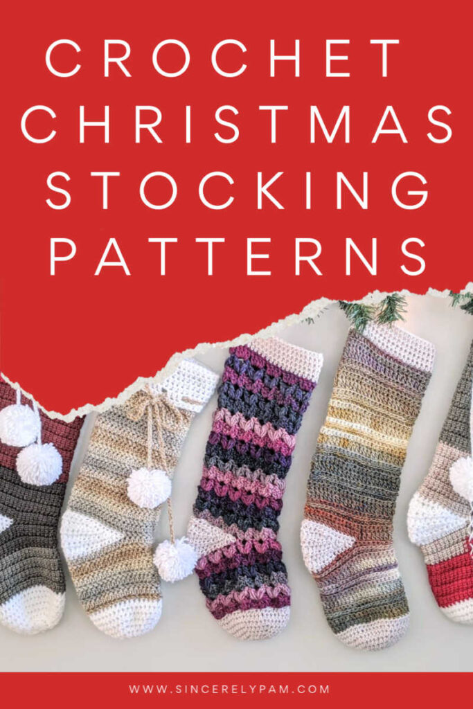 Crochet Christmas Stocking pattern roundup by Sincerely Pam