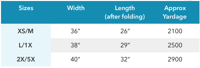 Ladies Size chart for Lucky Penny Poncho.