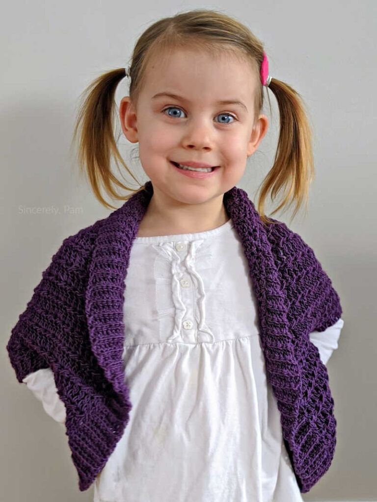 Ragged Falls Cocoon Shrug crochet pattern by Sincerely, Pam