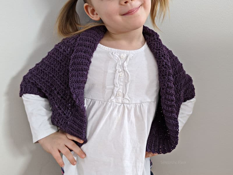 Ragged Falls Cocoon Shrug crochet pattern by Sincerely, Pam