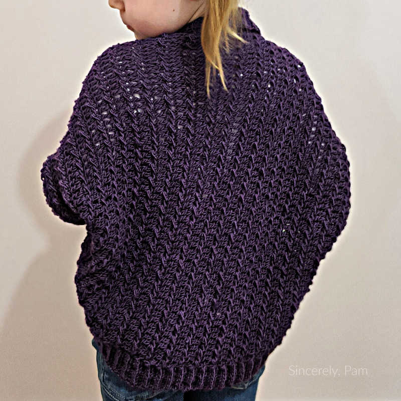 Ragged Falls Cocoon Shrug crochet pattern by Sincerely, Pam