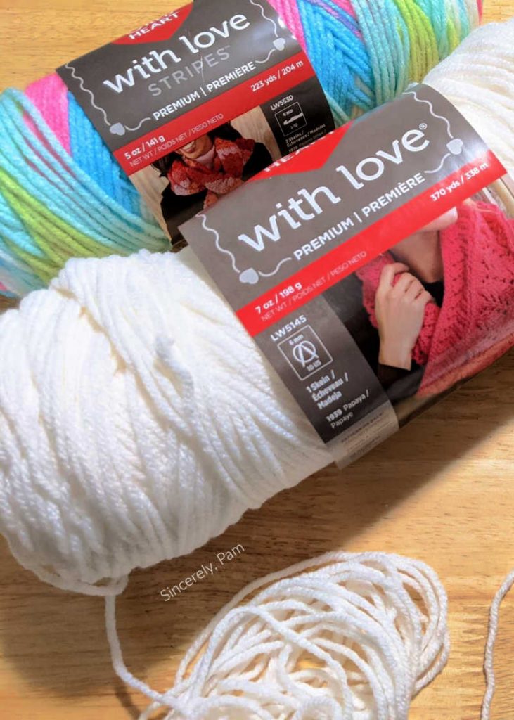 red heart yarns with love and with love stripes