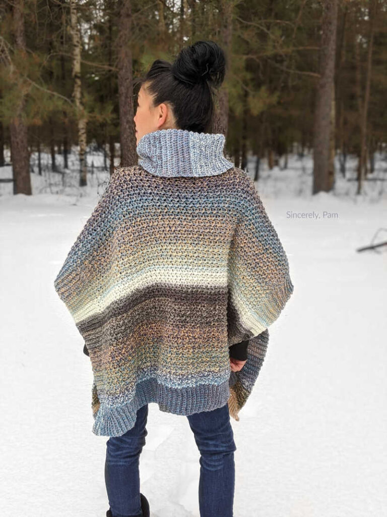 lucky penny poncho crochet pattern in ladies sizes