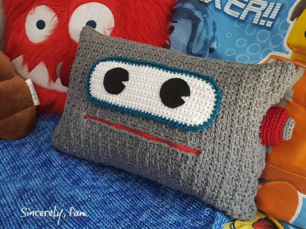 robot pillow crochet pattern