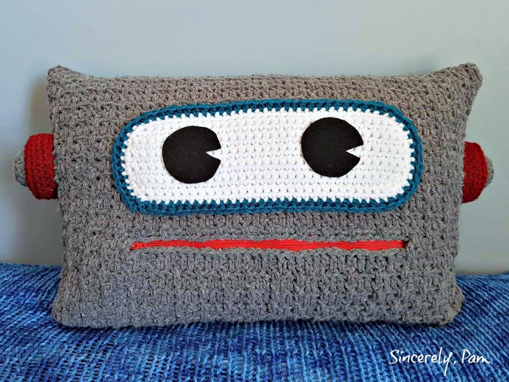 robot pillow crochet pattern