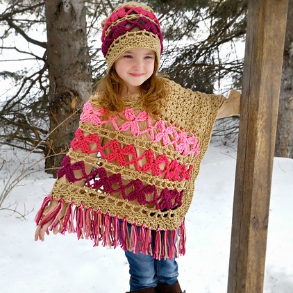 child size butterfly breeze poncho crochet pattern 