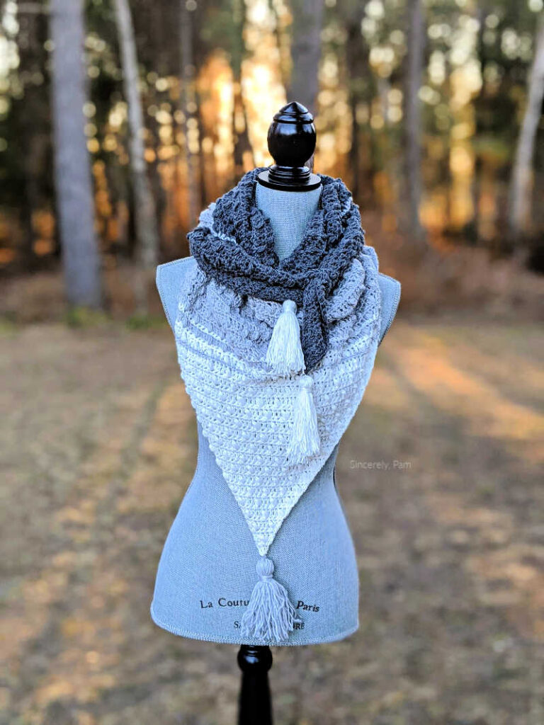 elmview shawl crochet pattern by sincerely pam