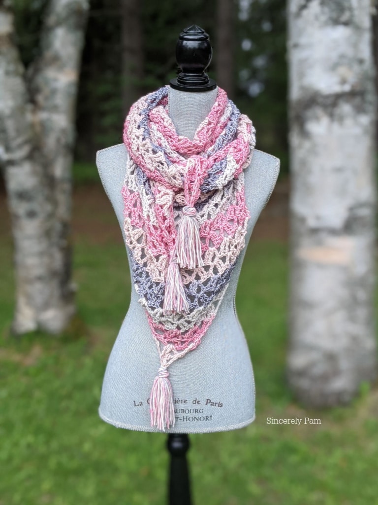 Marielle Lace Shawl crochet pattern by sincerely pam