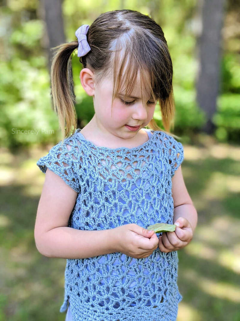 Marielle Lace Tee crochet pattern by sincerely pam