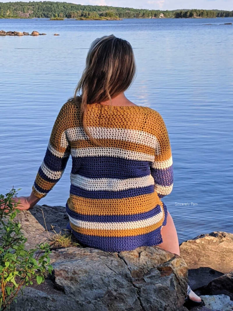 Beach Day pullover crochet pattern by sincerely Pam