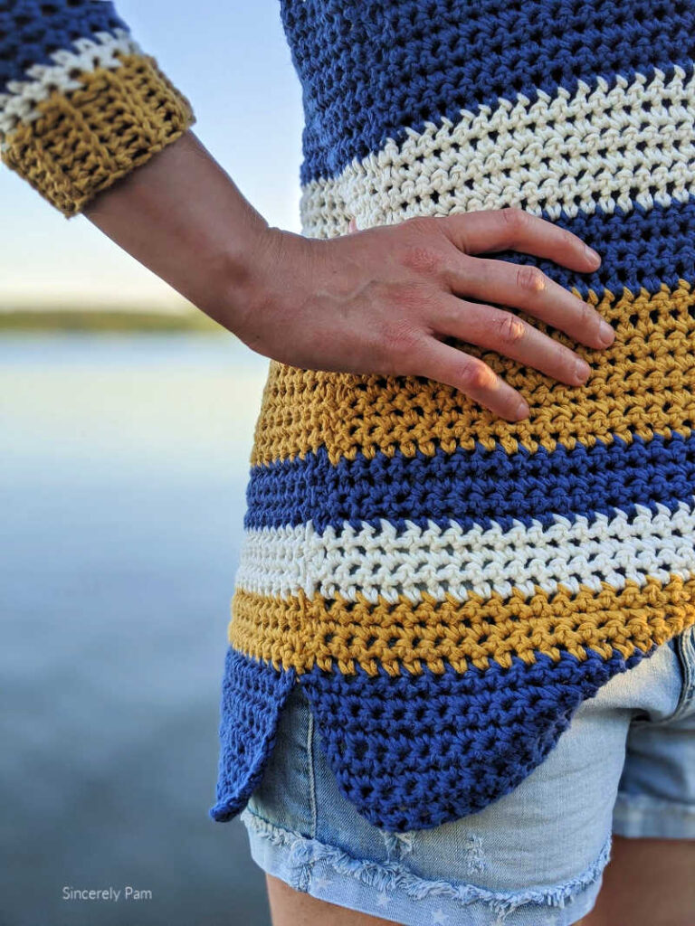 Beach Day pullover crochet pattern by sincerely Pam