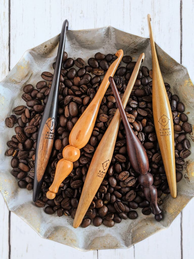 the furls crochet hooks featured in the fall 2020 digital issue of crochet foundry magazine.