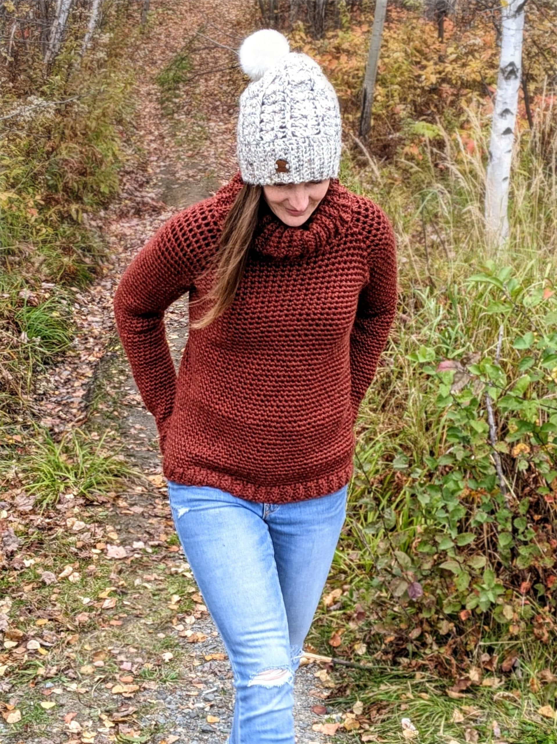 Crochet adult sweater sale