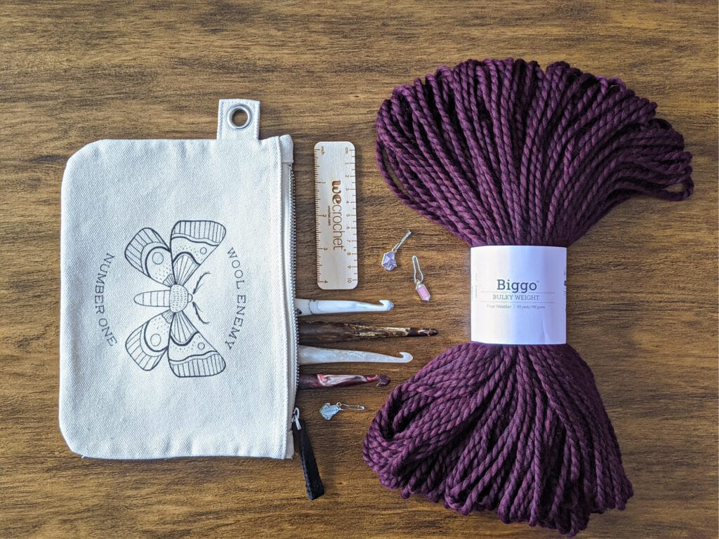 biggo yarn by wecrochet in pinot heather