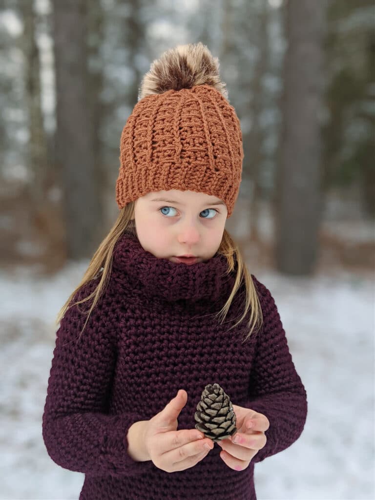 Sunday Sweater crochet pattern in child size 6.